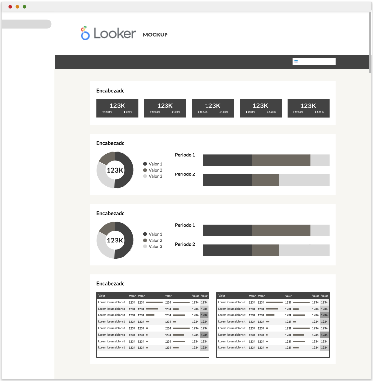 Looker Studio Wireframe